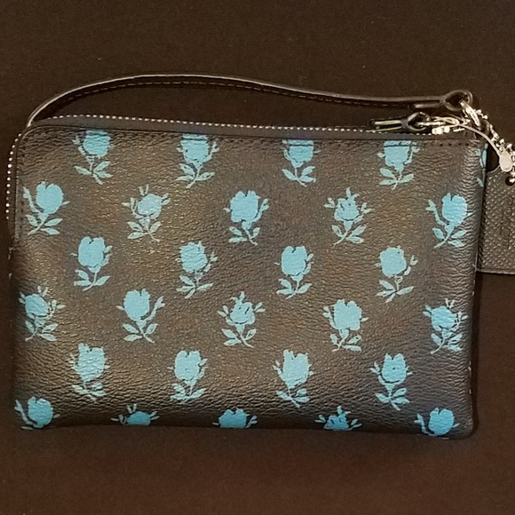 Coach | Blue Rose Print Wristlet - Picture 2 of 5